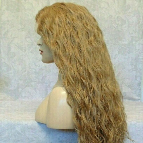 Lace Front, 3.5" Part, Dk Blonde Long Wavy Wig - Picture 7 of 13